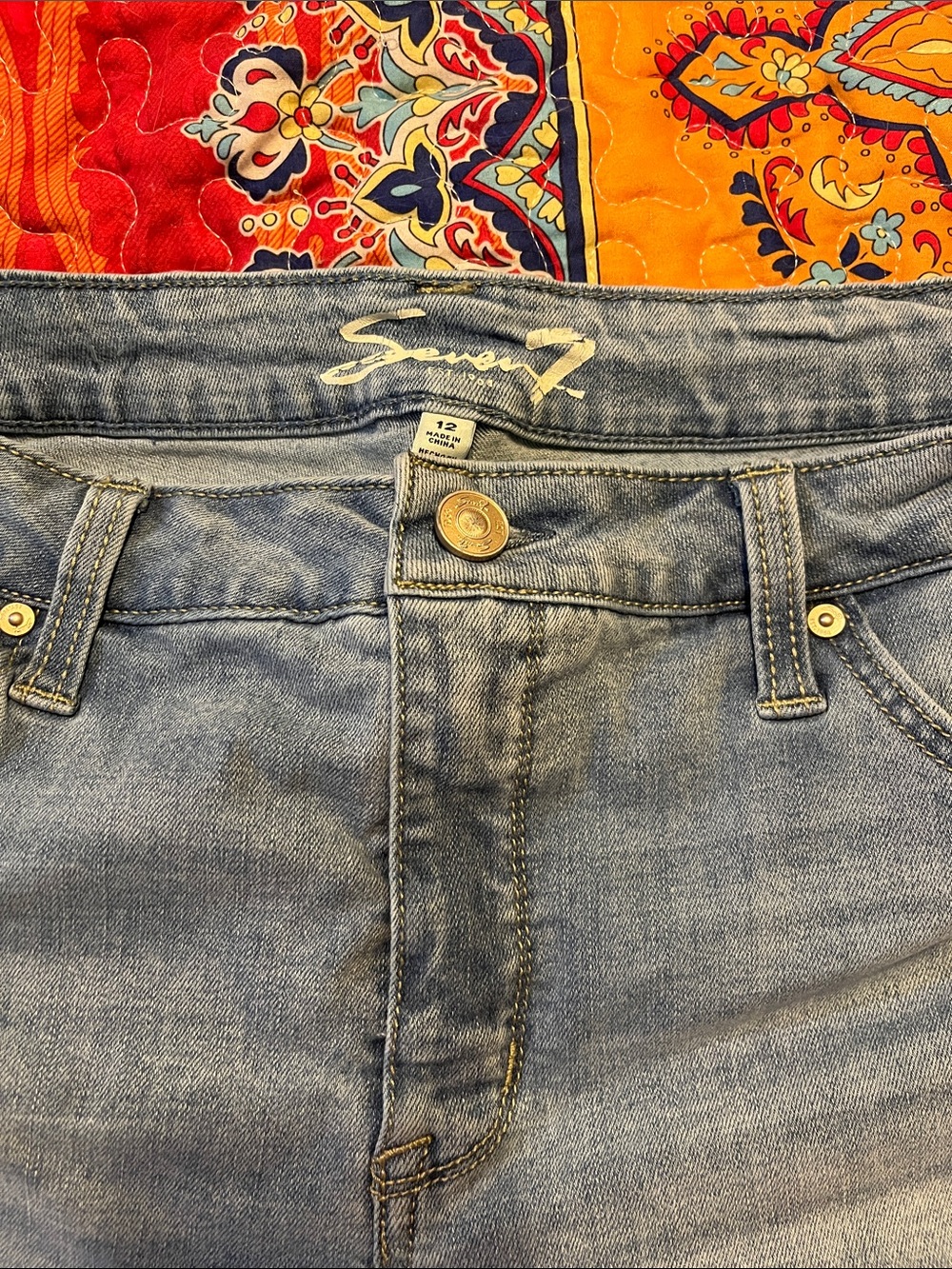 Seven7 Light Blue Frayed Denim Shorts - Picture 2 of 3